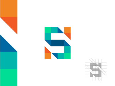 S logo colorful illustration logo modern s logo simple text mark vector