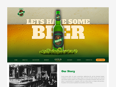 Beershop attractive beer brewery cold homepage minimal online ui design