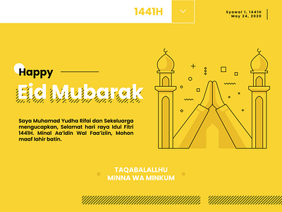 Happy Eid Mubarak eid fitr eid mubarak illustration landing page line ux design