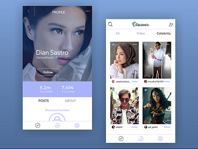 Social Media App - Profile & Discover app discover profile social media