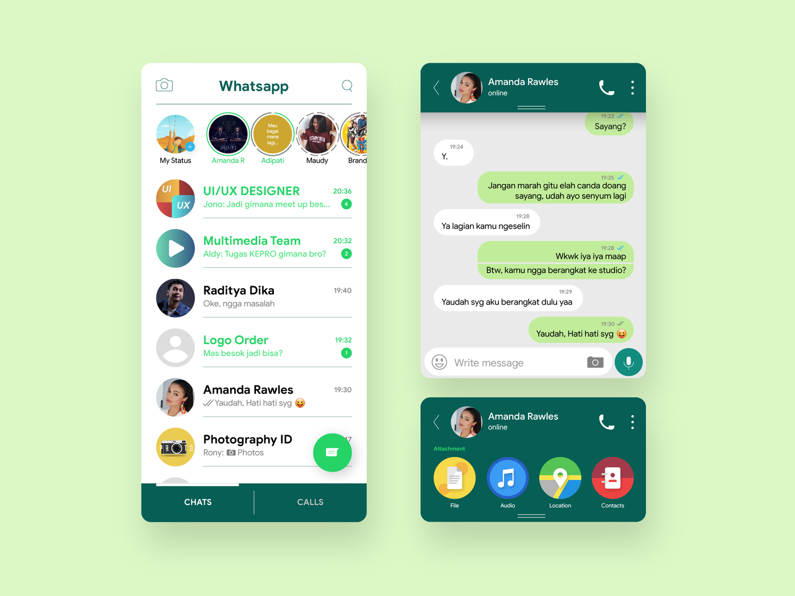 WhatsApp Business user interface