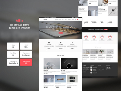 Aitix - HTML Website Template responsive typedaily typeinspire typographer uitrends userinterfacedesign webpage websitedesigner