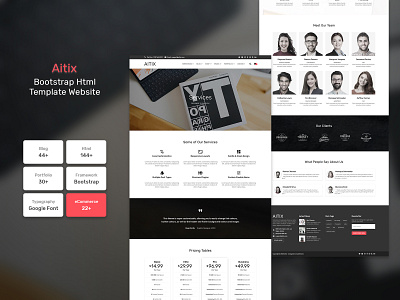 Aitix - HTML Website Template responsive typedaily typeinspire typographer uitrends userinterfacedesign webpage websitedesigner