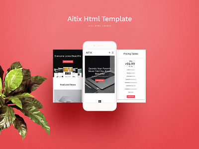 Aitix - HTML Website Template responsive typedaily typeinspire typographer uitrends userinterfacedesign webpage websitedesigner