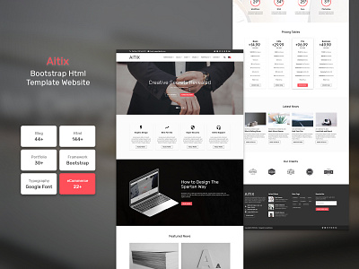 Aitix - HTML Website Template responsive typedaily typeinspire typographer uitrends userinterfacedesign webpage websitedesigner