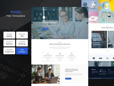 Weldo - Business Material PSD Template responsive typedaily typeinspire typographer uitrends userinterfacedesign webpage websitedesigner