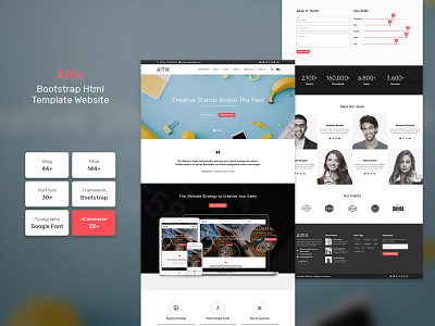 Aitix - HTML Website Template - New Showcase clean portfolio responsive typedaily typeinspire typographer uitrends userinterfacedesign webpage websitedesigner