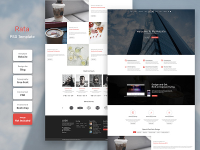 Rata Business Homepage PSD Web Template business design digital landing landing page marketing page template web web design web template website