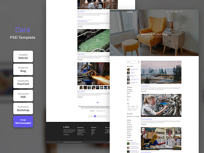Cara Blog Page PSD Web Template business design digital landing landing page marketing page template web web design web template website