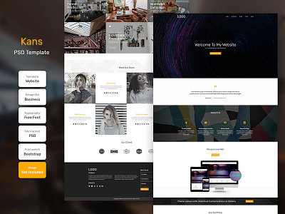 Kans Business Homepage PSD Web Template banner business company corporate cover creative design email home promotion template web