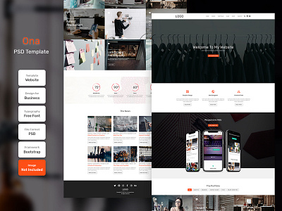 Ona Business Homepage PSD Web Template business design digital landing landing page marketing page template web web design web template website