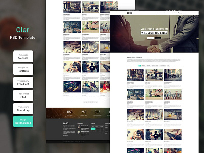 Cler Portfolio Category Page PSD Web Template