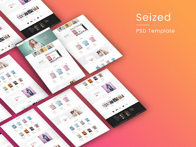 Seized Fashion Shop Homepage PSD Web Template banner business design digital education layout marketing modern template web web design website