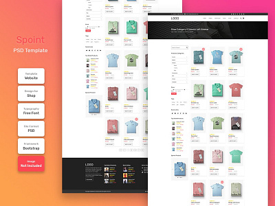 Spoint Shop Category Page PSD Web Template banner business design digital education layout marketing modern template web web design website