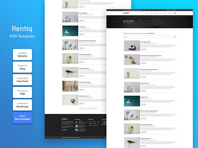 Rentiq Blog Search Page PSD Web Template banner business company corporate cover creative design email home promotion template web