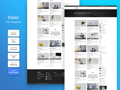 Deale Blog Category Page PSD Web Template