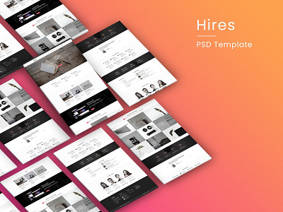 Hires Business Homepage PSD Web Template banner business company corporate cover creative design email home promotion template web