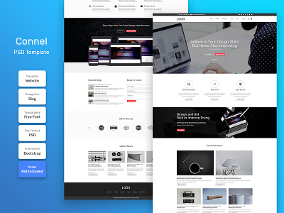 Connel Business Homepage PSD Web Template banner business company corporate cover creative design email home promotion template web