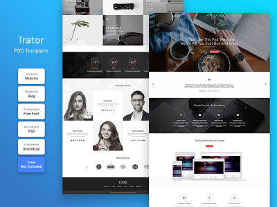 Trator Blog Homepage PSD Web Template banner business company corporate cover creative design email home promotion template web