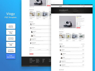 Vlogy Blog Detail Page PSD Web Template banner business company corporate cover creative design email home promotion template web