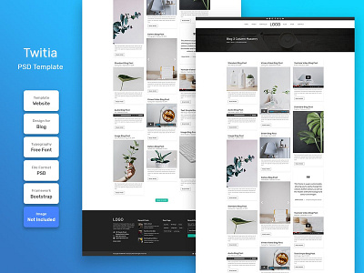 Twitia Blog Category Page PSD Web Template banner business company corporate cover creative design email home promotion template web