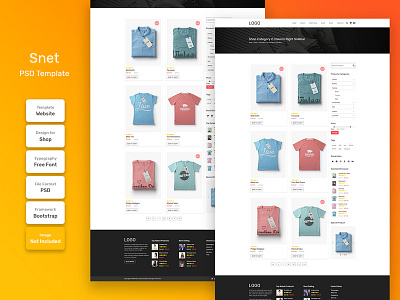 Snet Fashion Shop Category Page PSD Web Template banner business design digital education layout marketing modern template web web design website