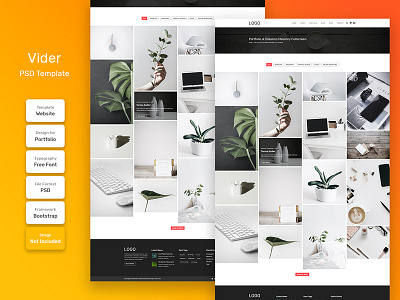 Vider Portfolio Category Page PSD Web Template