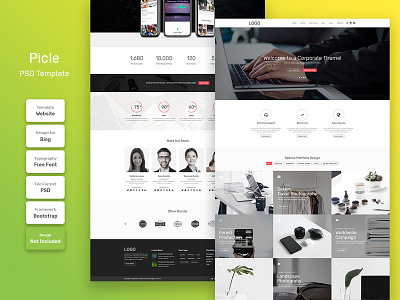 Picle Personal Blog Home Page PSD Web Template