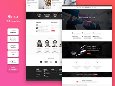 Binxo Business Blog Home Page PSD Web Template