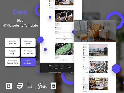 Cara Blog HTML Web Template V1.0 bem blog homepage html sass website