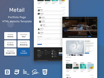 Metail Portfolio Detail Page HTML Web Template V1.0 bem blog business homepage html personal portfolio sass shop store web website