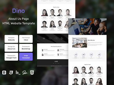 Dino About Us Page HTML Web Template V1.0
