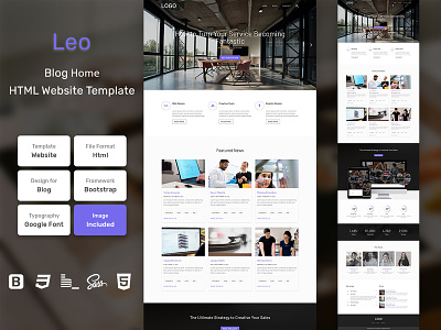 Leo Blog Home Page HTML Web Template V1.0