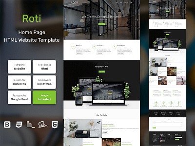 Roti Business HTML Web Template V1.0 bem blog business homepage html personal portfolio sass shop store web website