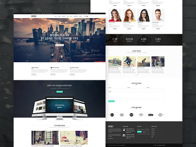 Moki - Multipurpose PSD Template agency blog business clean corporate creative ecommerce fashion store landing page minimal parallax portfolio psd template retina