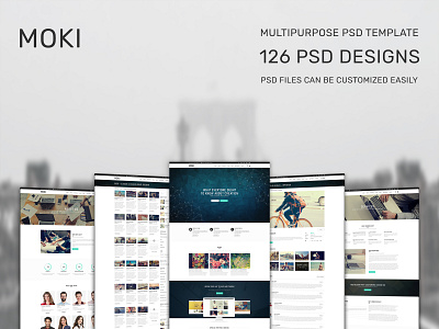 Moki - Multipurpose 126 PSD Template Showcase 80 agency blog business clean corporate creative ecommerce fashion store landing page minimal multipurpose parallax portfolio psd template retina