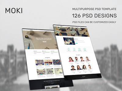 Moki - Multipurpose 126 PSD Template Showcase Option 82 agency blog business clean corporate creative ecommerce fashion store landing page minimal multipurpose parallax portfolio psd template retina