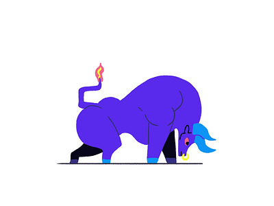 High on your own supply animal animation bong breathing bull character gerhard van wyk illustration looping smoke sticker
