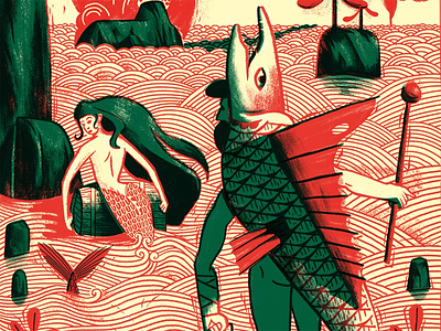 Water spirit hunter illustration mermaid photoshop sailfish sangoma waterspirit