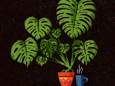 Monster plant madness coffee deliciousmonster houseplant illustration photoshop plant texture
