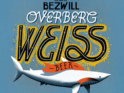 Overberg Weiss Beer beer design illustration label design photoshop shark texture typography
