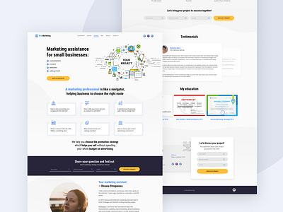 Marketing assistance for small businesses landing landing page marketing marketing agency minimal ui ux webdesign