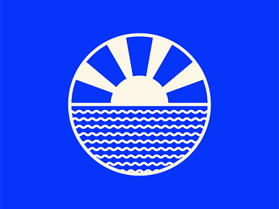 Sea & Sun View branding design flat icon identity logo minimal vector