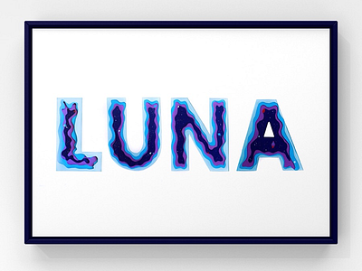 Luna cut out galaxy hand cut handmade layers outer space sans serif type typography