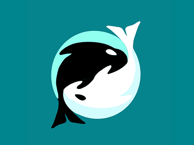 Whale yin yang animal bc canada illustration killer whale nature orca procreate vancouver island vector whale yin yang