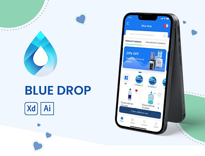 BLUE DROP android app design ios u ui