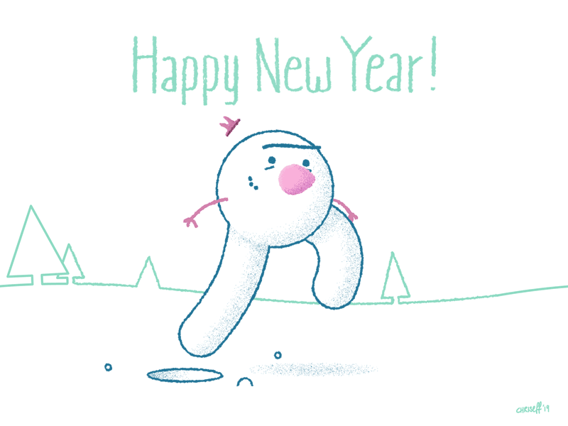 Happy New Year – Snow Head Walk Cycle