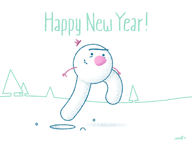Happy New Year – Snow Head Walk Cycle after effects animation chriseff happynewyear jumpy snow snowman walkcycle