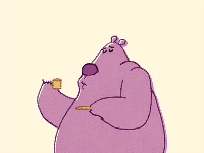 Amazed Espresso Bear 2d animation animation bear espresso frame by frame loop reaction gif