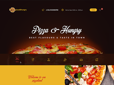 Pizza&Hungry food online restaurant uxui website